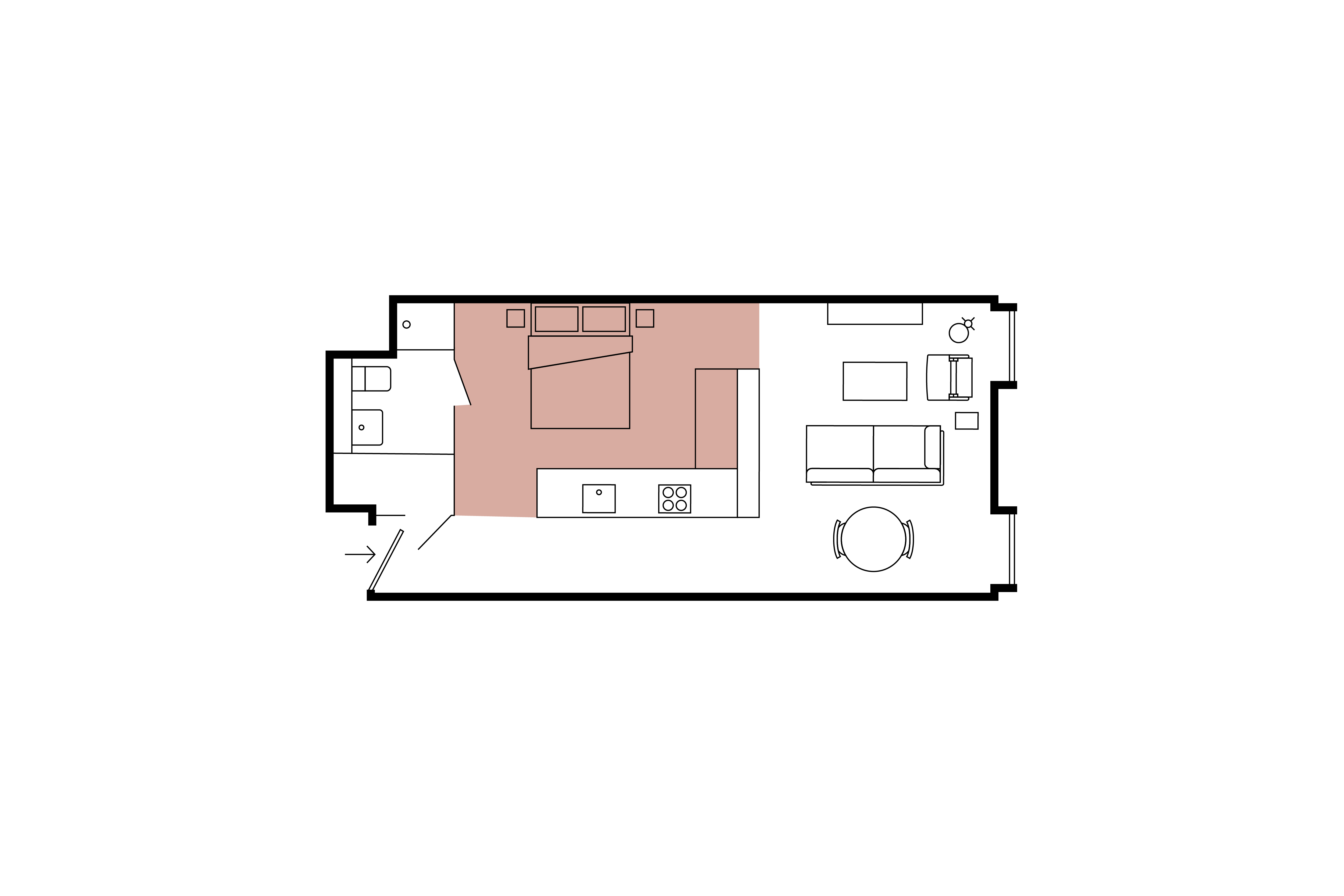 Floor plan for 1 Bed – Minshull Warehouse